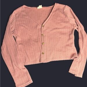 Pink Button-Up Cardigan